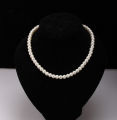 White 8mm Faux Pearl Beads Necklace. 