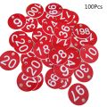 Set of 100 Acrylic ID Number Tags Locker Key Labels Office Cabinet Number Tags. 