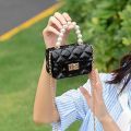Lock Buckle Fashion Accessories PVC Grid Pattern Large Capacity Chain Mini Crossbody Bag for Women. 