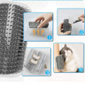 Pet Cats Corner Brush Self Cat Massage Groomer Comb Brush with Catnip Cat Rubs the Face with Tickling Comb Cat Grooming Supply. 