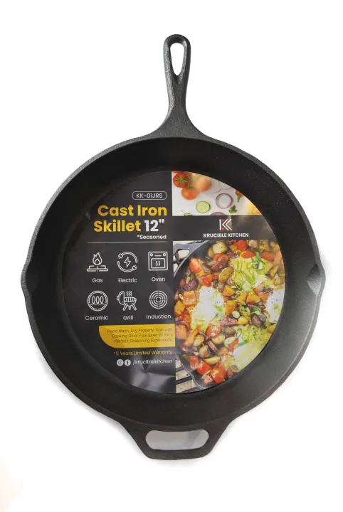 Cast%20Iron%20Skillet%2012%E2%80%9D%20(30%20cm)%20,%20Krucible%20Kitchen,%20Frying%20Pan%20Naturally%20Non%20Stick,%20Classic%20Series%20-%20Image%204