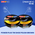 Shoes Polish - Shoe polish - Polish for Shoes - Power Plus Tin shoe Polish 90ml Black (Pack of 2). 