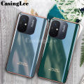 For Redmi 12C Case Plating Electroplate Emerald Green Shining Clear Casing For Xiaomi Redmi 12C Phone Cases cover. 