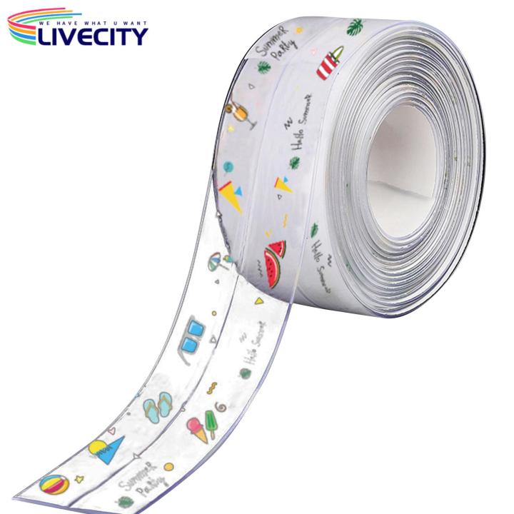 Caulking Tape Waterproof Caulk Tape Self-adhesive Sealant Strip for Bathroom Kitchen Peel Stick Floor Shower Wall Tile Edge Protector Easy Installation Flexible Caulk Tape