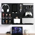 Ready Stock Pegboard Organizer table peg board wall hanging board Steel Hook/Clip/Container/Holder/Shelf for Pegboard stand - DIY Storage to Organise Organizer Black Hanging Hole Board Room Decor Accessories penyepit papan notice papan kenyataan. 