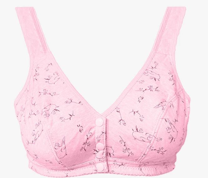 3 Button Front Opening Cotton Maternity Nursing Bra Wireless Non Padded Breastfeeding Support  Soft & Comfortable for Moms Random Colors