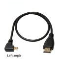 HDMI-compatible type A to D 90 Degree Micro HD to HD Cable Left/Right Angle for Digital camera Sony a6400 GH4 tablet 30cm/150cm. 