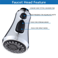 Kitchen Faucet Head Replacement Parts Accessories , 3-Mode (Blade Spray) Pull Down Kitchen Sink Faucet Sprayer Head with 9 Adapters. 