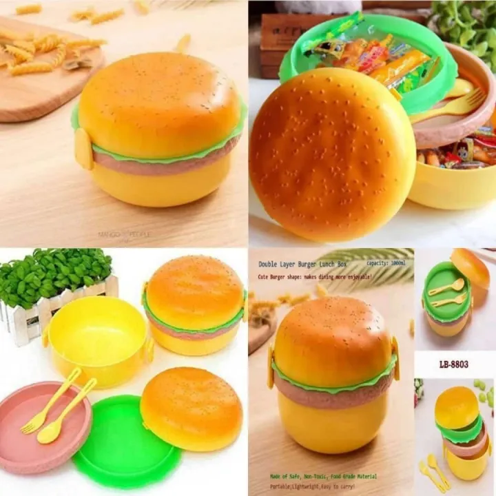Lunch%20Box%20Kids%20Tiffin%20Box%20For%20School%20Burger%20Shaped%20Meal-it%20Box%20Large%20Lunch%20Box%20with%20portions/Compartments%20-%20Image%202