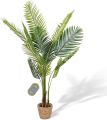 Artificial Areca Palm Plant Fake Tropical Palm Tree, 5 Feet Faux Dypsis Lutescens Plants in Pot for Indoor Outdoor House Home Office Garden Modern Decoration. 