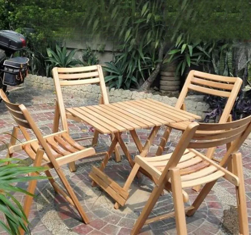 Portable High Quality wooden folding Set Chairs and Table