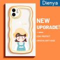 dienya For iPhone 11 Case Cartoon Vigorous Girl Macaron Colorful Lovely Cream Wave Border Soft Clear Shockproof Phone Cases Creative Camera Transparent Casing Simple Gentle Protective Cover. 