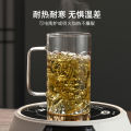 Factory Wholesale Heat-Resistant Glass Guanshan Cup Large Capacity Zang Shan Cup Water Cup Creative Square Handle Transparent Glass Large Tea Cup. 