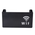 (Black) Wireless Wifi Router Shelf Storage Box Black Gray White Wall-mounted Wall Organizer Easy To Install Pink ABS Space Saver. 