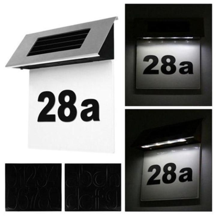 House Numbers Solar Powered Address Numbers For Houses LED Illuminated Address Sign Outdoor Lighted Metal Number Plaque Light Up For Yard Street