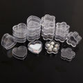 1/2Pcs Mini Transparent Plastic Storage Box Flower Heart Boxes Pill Moisture-proof Small Case DIY Jewelry Packaging. 