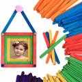 Pack of 100 Large Colored Craft Sticks Ice Cream Sticks Wooden Popsicle Sticks for DIY Craft Creative Designs Children Education (Length - 6 Inches Width - 20 mm). 