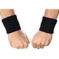Cotton Unisex Sport Black Sweatband Wristband Wrist Protector Brace Terry Cloth Sweat Band for Running Badminton Basketball. 