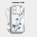 VRQR With Woven Hanging rope Phone Case For Oppo Reno 13 5G Reno 13 F Reno13 Pro 5G 13F Beautiful flower vine anti fall Back Case. 