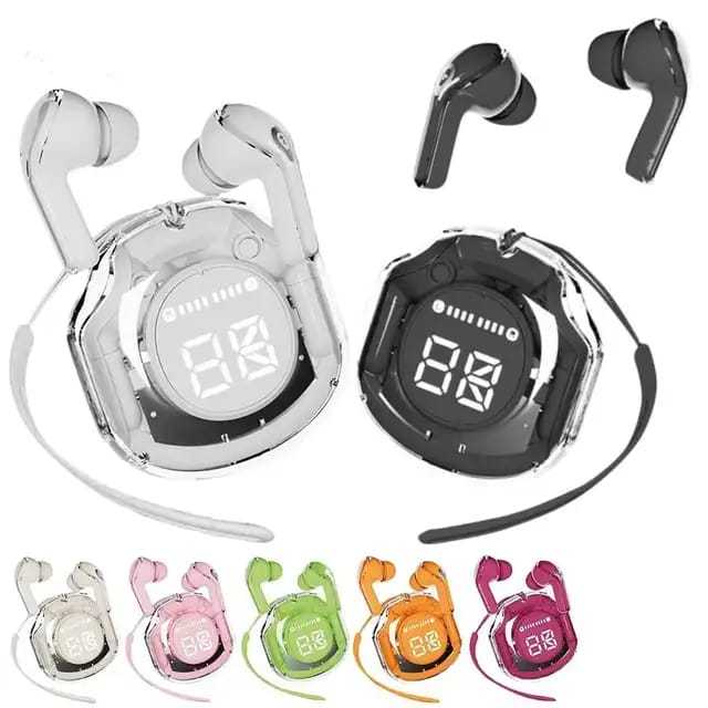 New Air39 Transparent Fashion ENC Noise Canceling Bluetooth 5.3 Earbuds Airpods Wireless Bluetooth Headset Works With All Mobile Phones