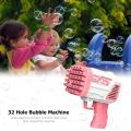 Bubble Gun Machine, 32 Holes Bubble Machine, Gatling Bubble Machine, Bazooka Bubble Machine for Children Adults, Wedding, Party, Outdoor Game. 