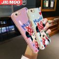 JIUMOO For IPhone 6 6s Case Cartoon Cute Minnie Mouse Luxury Plating Side Phone Cases Pattern Silicone Casing Full Cover Camera Protection Shockproof Softcase. 