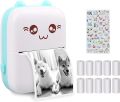 Mini Pocket Printer Portable Printer, Gifts for kids Bluetooth Wireless Smart Printer for Photo Picture Office Receipt Label Note QR Code Inkless Printing With Roll Thermal Paper USB Portable Mobile Printer Wireless Photo Printer for Smartphone,Black,Whit. 