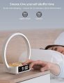 Amouhom Table Lamp, 18W Touch Lamp Alarm Clock with Wireless Charging Wake-Up Light, Digital Sonic 10W Max Qi Charger Nightstand Reading Lamps for Bedside, Reading, Home, Office. 