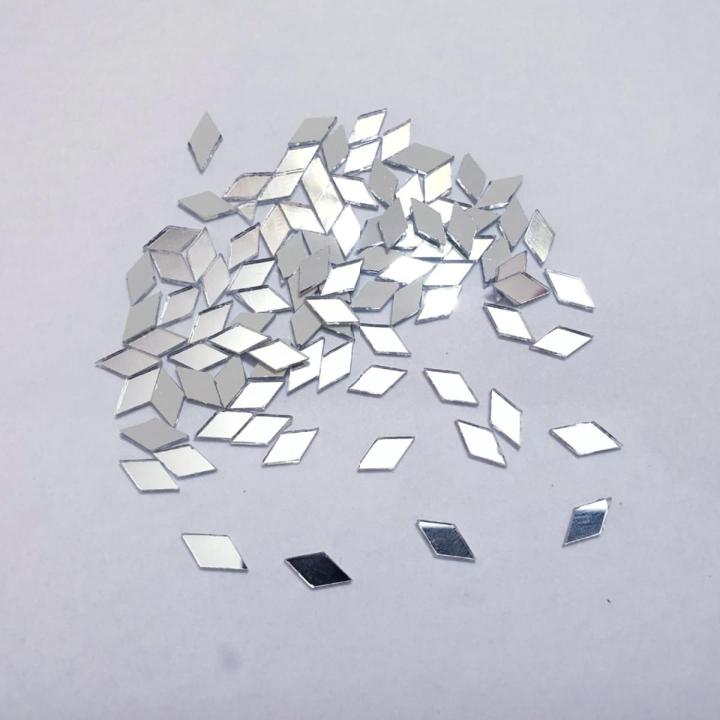 300 Plus Pcs Tiny Glass Diamond Shape Mirror Beads Used In Embroidery DIY Crafts