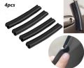 4Pcs Rubber Door Guard For Car Edge Sealing Sealed Strip Guard Buffer Protector - Black. 