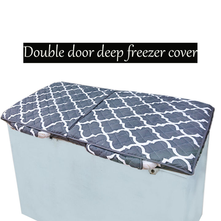 Double Door Deep Freezer Cover with Dual Layer Cotton Quilting Fabric