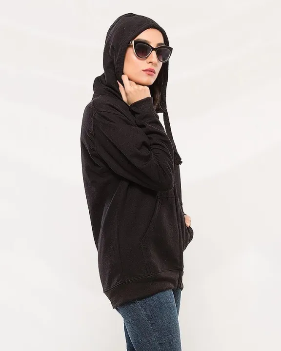Black%20Fleece%20Zipper%20Hoodie%20For%20Women%20-%20Image%203