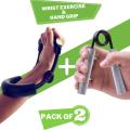 Pack OF 2 (1) 100-300lb Heavy Hand Grip Sponge Hand Expander Professional Fitness Muscle Trainer Finger Gripper Strength Heavy Grip Equipment and (1)  Wrist and Forearm Strengthening Grip Exercises  Heavy Duty Carbon Steel Non-Slip Cushion equipment. 