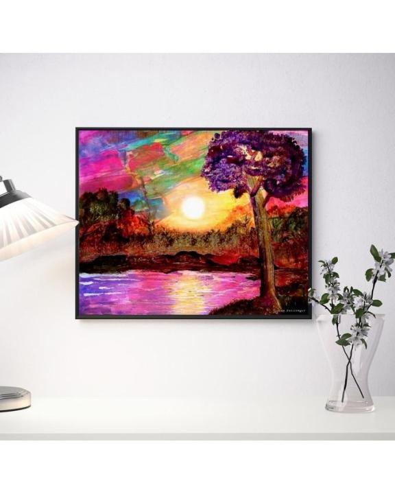 Purple Sunset - Wall Art Painting Frame (Digital Artwork)