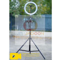 26CM/ 36CM/45CM Ring Light with Mobile Holder and 7ft Tripod Stand RingLight with 7 Feet Stand Three Colours Makeup LED RingLight with Tripod Stand Dimmable Selfie RingLight with USB for Videography and Photography. 