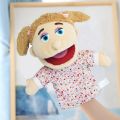 Mouth Move Plush Hand Puppet Grandma Mom Girl Boy Grandpa Dad Family Finger Glove Hand Education Bed Story Learn Funny Toy Dolls Straggle Steipos. 