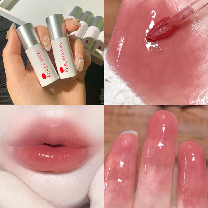 Sensory Partty Mirror Lip Gloss Lasting Moisturizer Liquid Lipstick Makeup Lips Tint Lip Glaze