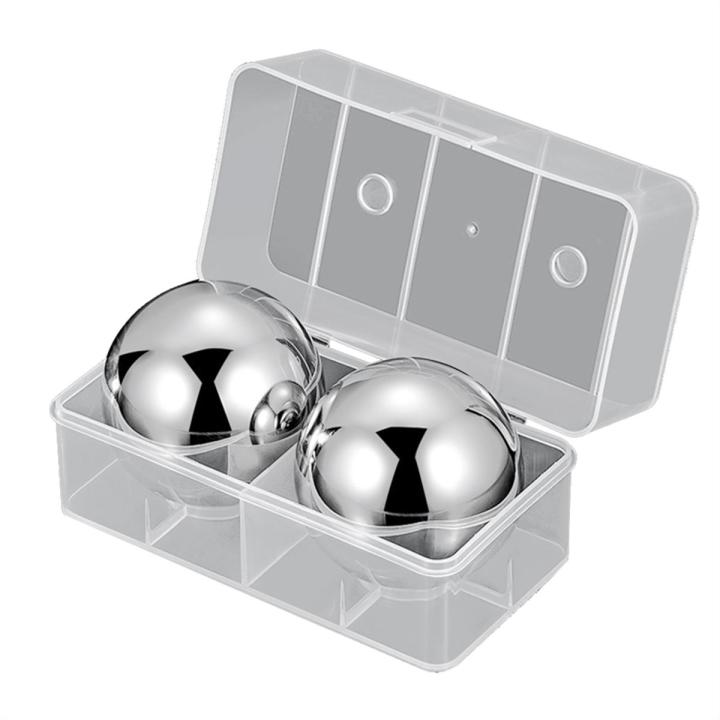 2Pcs Stainless Steel Ice Cubes Ice Tartar Quick-Freeze Ice Balls Whiskey Round Kitchen Bar Utensils