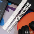 Folding Butterfly Knife Comb for Portable Practice: CSGO Valorant - No Sharp Blade Training Tool, Stainless Steel Balisong Pocket Trainer. 
