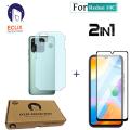 ECLIX PROTECTORS 2 IN 1 9d Tempered Glass For Redmi 10C Screen Protector + Back Matte Film Skin  Sheet For Xiaomi Mi 10c - Transparent. 
