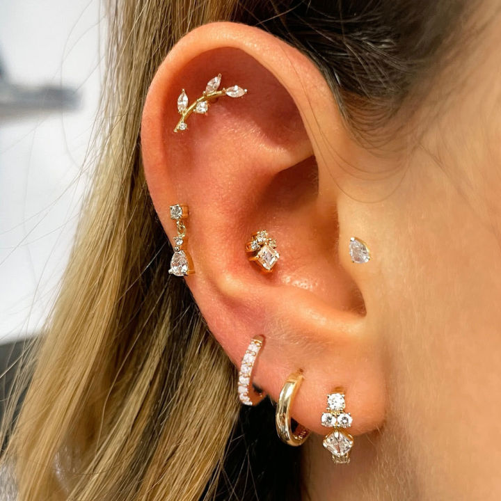 1PC Tragus Helix Piercing Earring for Women Helix Lobe Ear Cartilage Septum Piercing Zirconia Hoop Earring Body Pierced Jewelry Daraz.pk