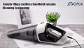 This is a portable and rechargeable hand vacuum for pets, cars, and homes with an LED light and a black bag. It is the Kimitech Handheld Vacuum, Car Vacuum with Lithium Battery Powered USB Rechargeable with Cyclone Suction Lightweight Cordless Hand VAC Va. 