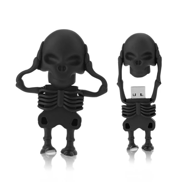 【COD+Original+Ready stock】Cool Skull Skeleton headshot Grim Reaper The Death ghost USB Flash drive Real 32GB 16GB 64GB 128gb Zombies memory stick U disk