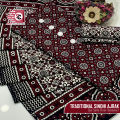 Unstitched Traditional Sindhi Ajrak Dress 3pc. 