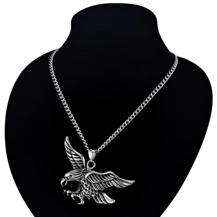 Eagle Necklace for Men , Stainless Steel Eagle Pendant Necklace , Punk Style Men's Jewelry Necklaces ,  Gold and Silver Color Eagle Chain Necklace , Men's Punk Eagle Chain Collares , Chains for men's , Eagle necklace ,