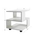 PAKWOOD Rectangle Hallow Design Night Stand Storage Bedside Table. 