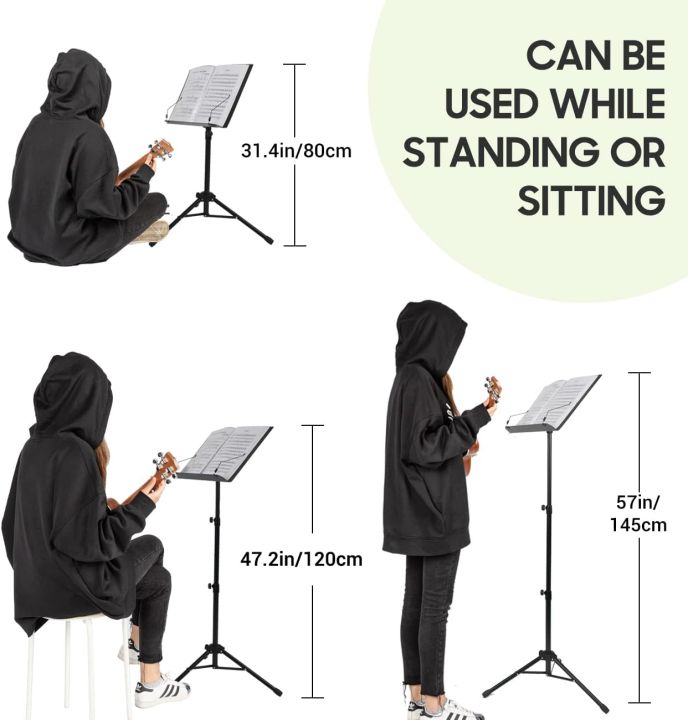 CAHAYA%20Sheet%20Music%20Stand:%20Music%20Stand%20with%20Carrying%20Bag%20Foldable%20Tripod%20Portable%20Sturdy%20for%20Laptop%20Projector%20Books%20Stand%20(Note%20Design)%20uk%20import%20-%20Image%204