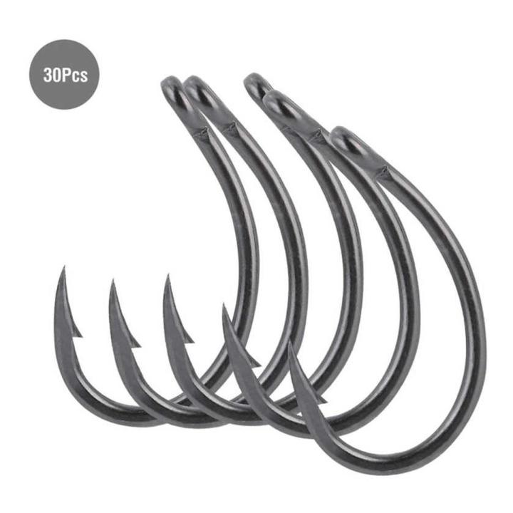 （New）30Pc/et Baitholder Hook Jig Fihing Hook Black HIgh Carbon teel Fihhook