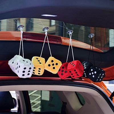 1 Pair Fuzzy Dice Dots Rear View Mirror Hanger Decoration Car Styling Accessories multicolor car design