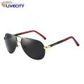 Glasses Glare Resistance Metal Frame Polarized Men Sunglasses. 